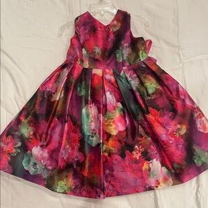 Floral Kids Dress - Pink and Green